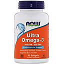 Ультра Омега-3, 500 EPA/250 DHA, 90 мягких капсул